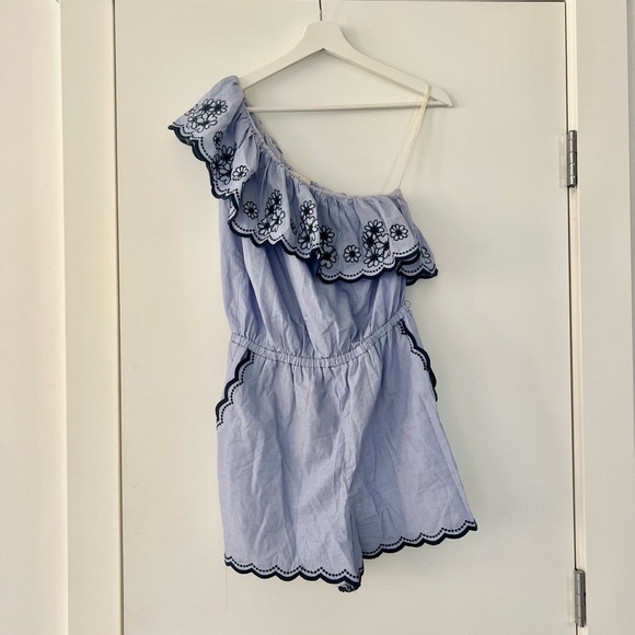 One-shoulder Daisy Embroidered Romper | Kate Spade - Picture 5 of 7